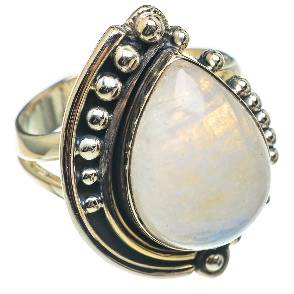 Rainbow Moonstone Rings handcrafted by Ana Silver Co - RING69121