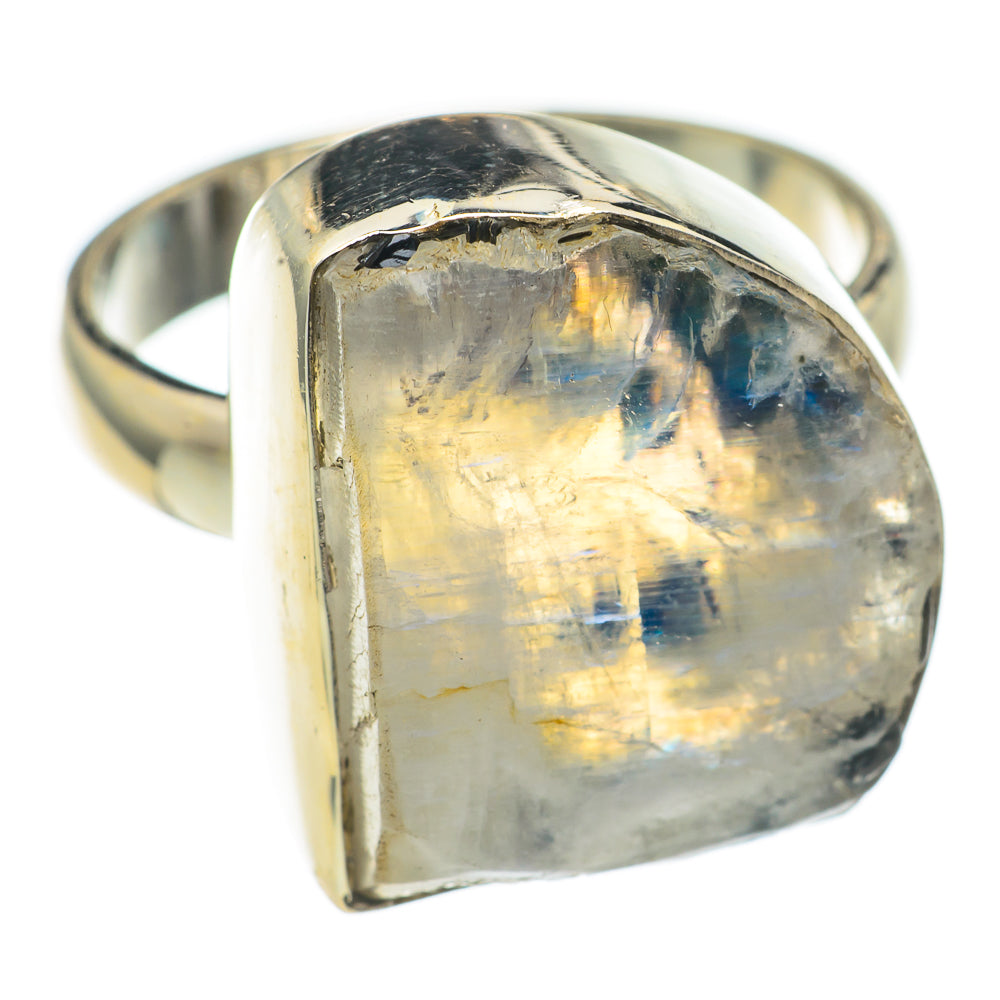 Rainbow Moonstone Rings handcrafted by Ana Silver Co - RING69154