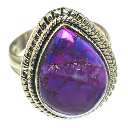 Purple Copper Composite Turquoise Rings handcrafted by Ana Silver Co - RING69187