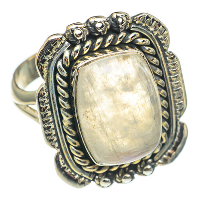 Rainbow Moonstone Rings handcrafted by Ana Silver Co - RING69188