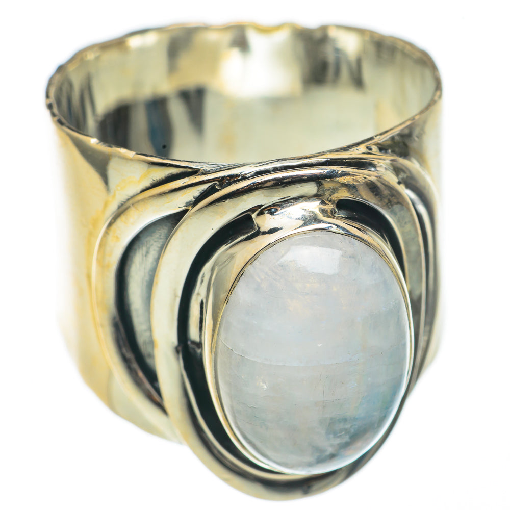 Rainbow Moonstone Rings handcrafted by Ana Silver Co - RING69189