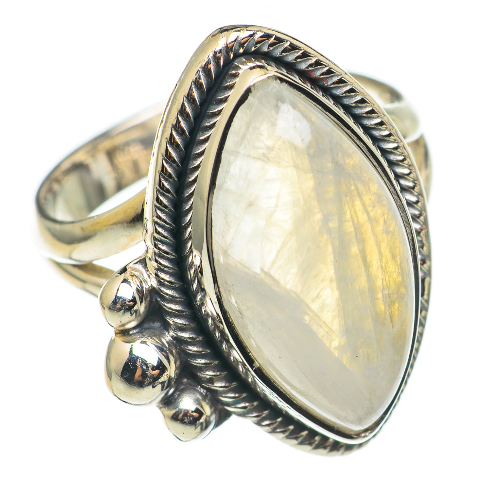 Rainbow Moonstone Rings handcrafted by Ana Silver Co - RING69193