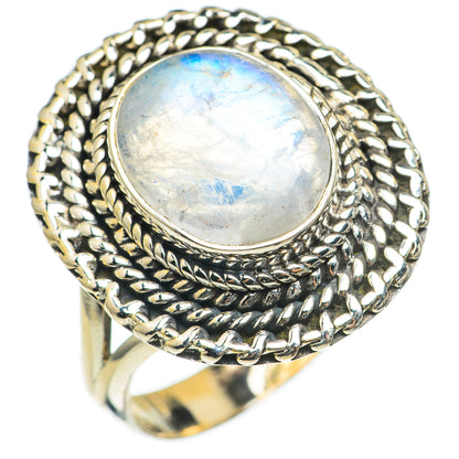 Rainbow Moonstone Rings handcrafted by Ana Silver Co - RING69218