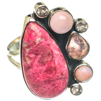 Thulite, Rose Quartz, Pink Opal Rings handcrafted by Ana Silver Co - RING69243