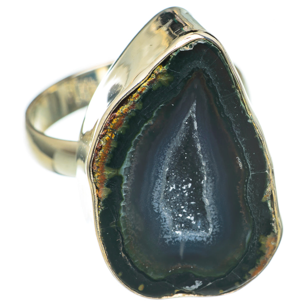 Coconut Druzy Geode Rings handcrafted by Ana Silver Co - RING69280
