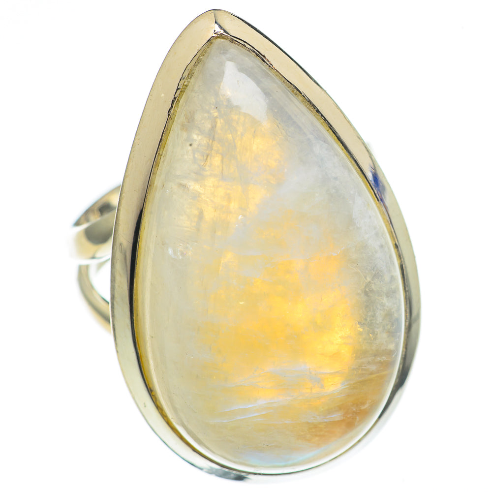 Rainbow Moonstone Rings handcrafted by Ana Silver Co - RING69282