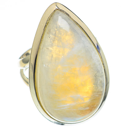 Rainbow Moonstone Rings handcrafted by Ana Silver Co - RING69282