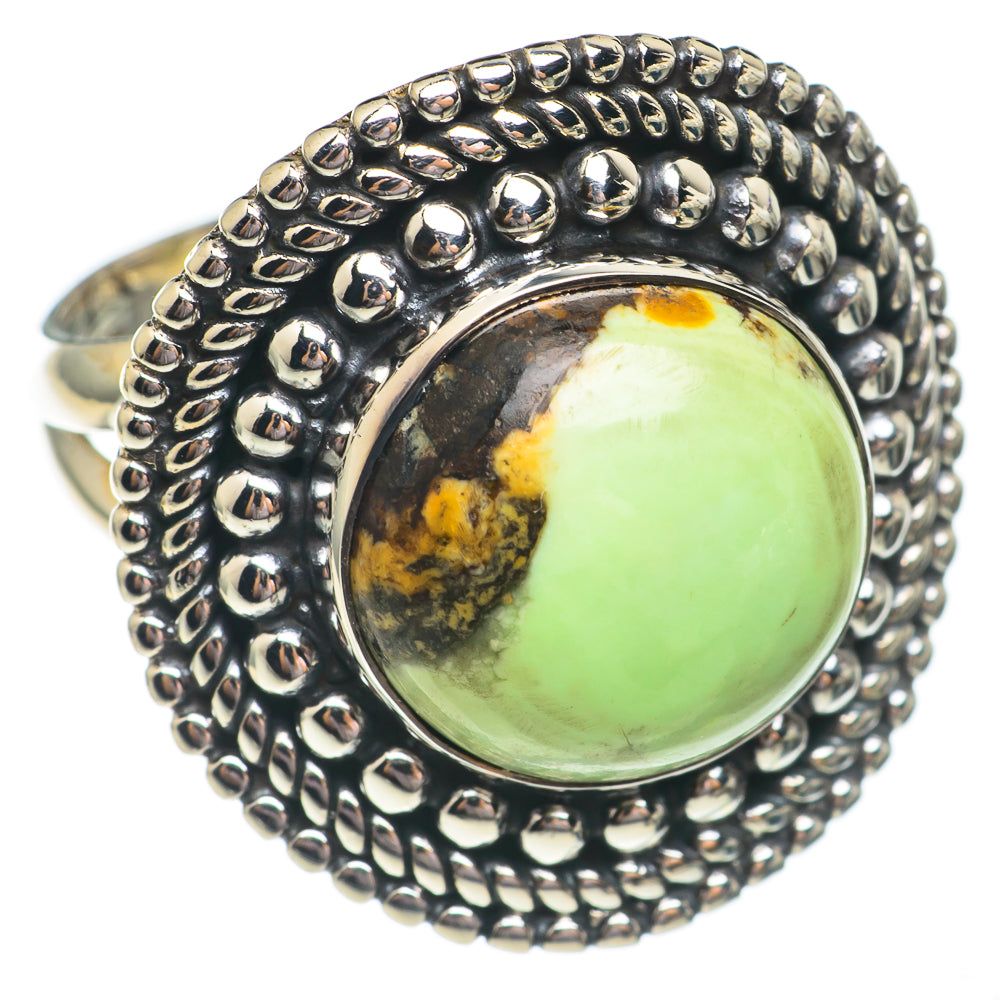 Lemon Chrysoprase Rings handcrafted by Ana Silver Co - RING69304 - Photo 2