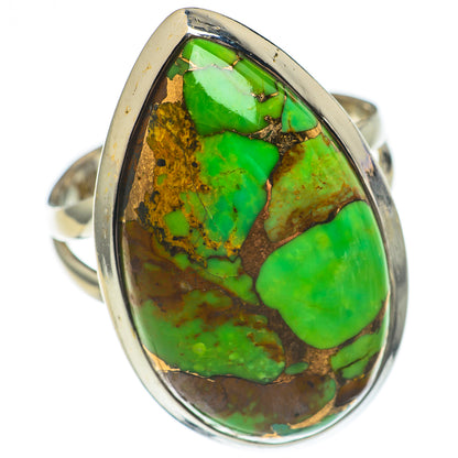 Green Copper Composite Turquoise Rings handcrafted by Ana Silver Co - RING69306