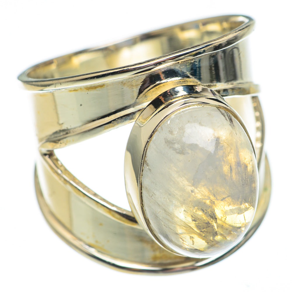 Rainbow Moonstone Rings handcrafted by Ana Silver Co - RING69331