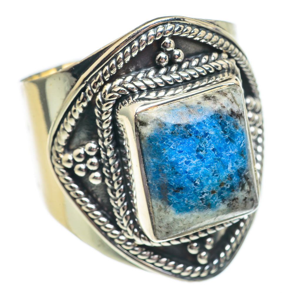 K2 Blue Azurite Rings handcrafted by Ana Silver Co - RING69339