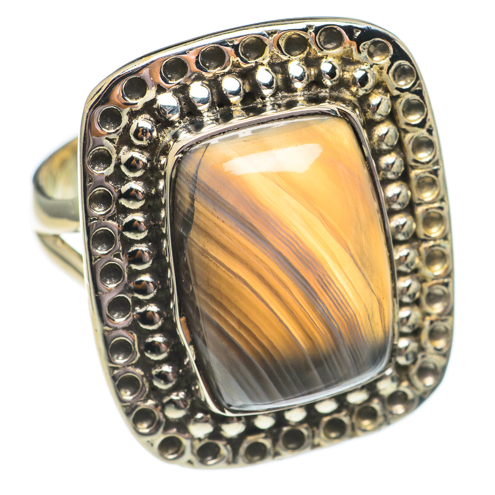 Botswana Agate Rings handcrafted by Ana Silver Co - RING69346