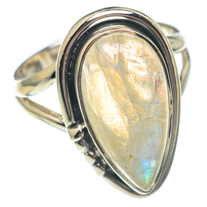 Rainbow Moonstone Rings handcrafted by Ana Silver Co - RING69366