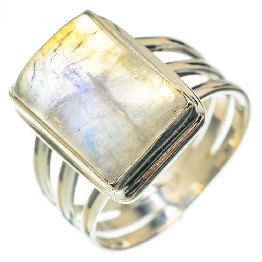 Rainbow Moonstone Rings handcrafted by Ana Silver Co - RING69367