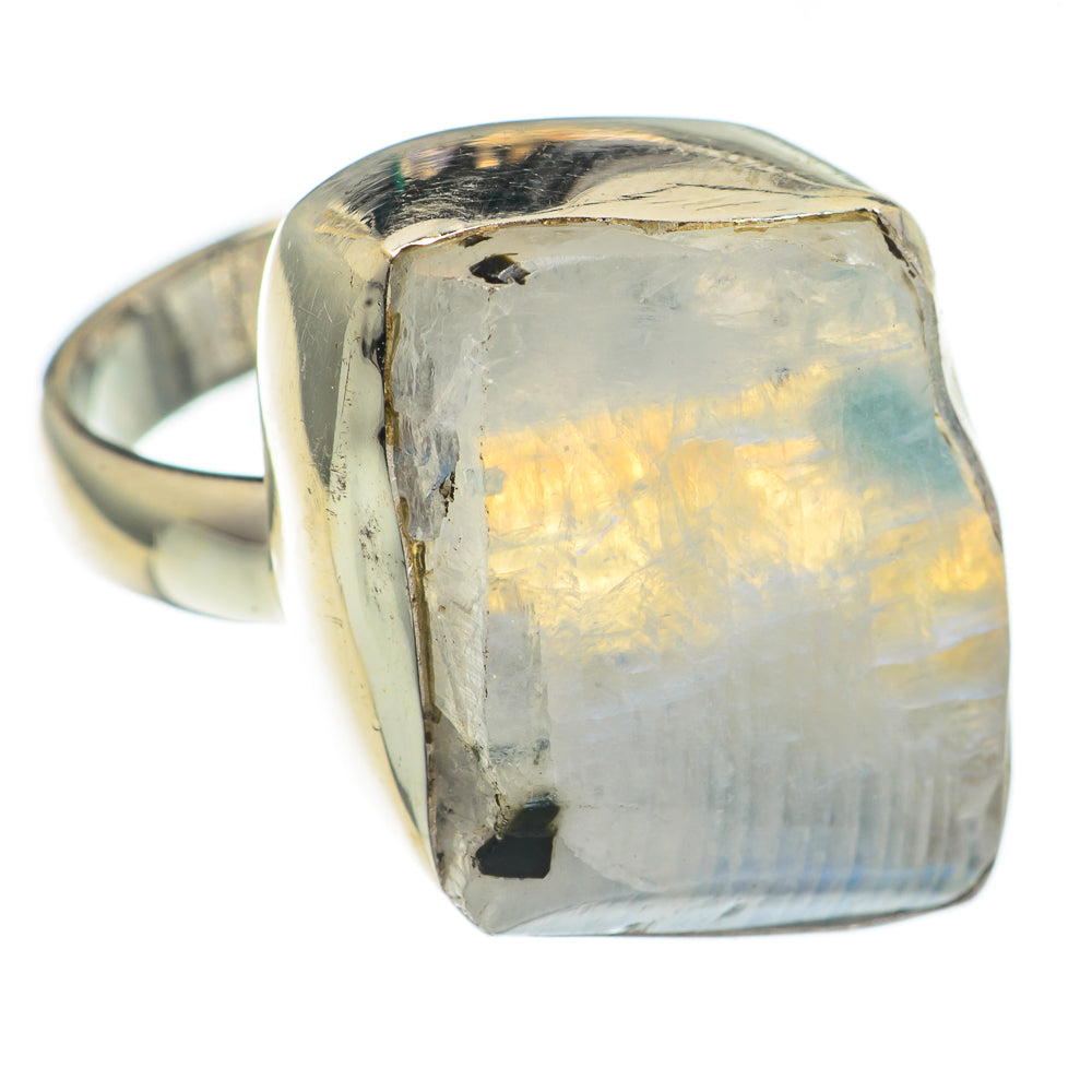 Rainbow Moonstone Rings handcrafted by Ana Silver Co - RING69369