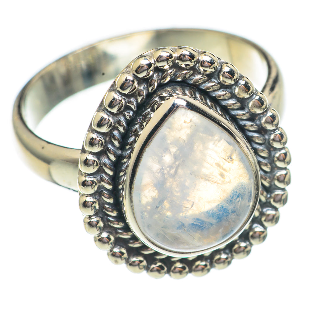 Rainbow Moonstone Rings handcrafted by Ana Silver Co - RING69371