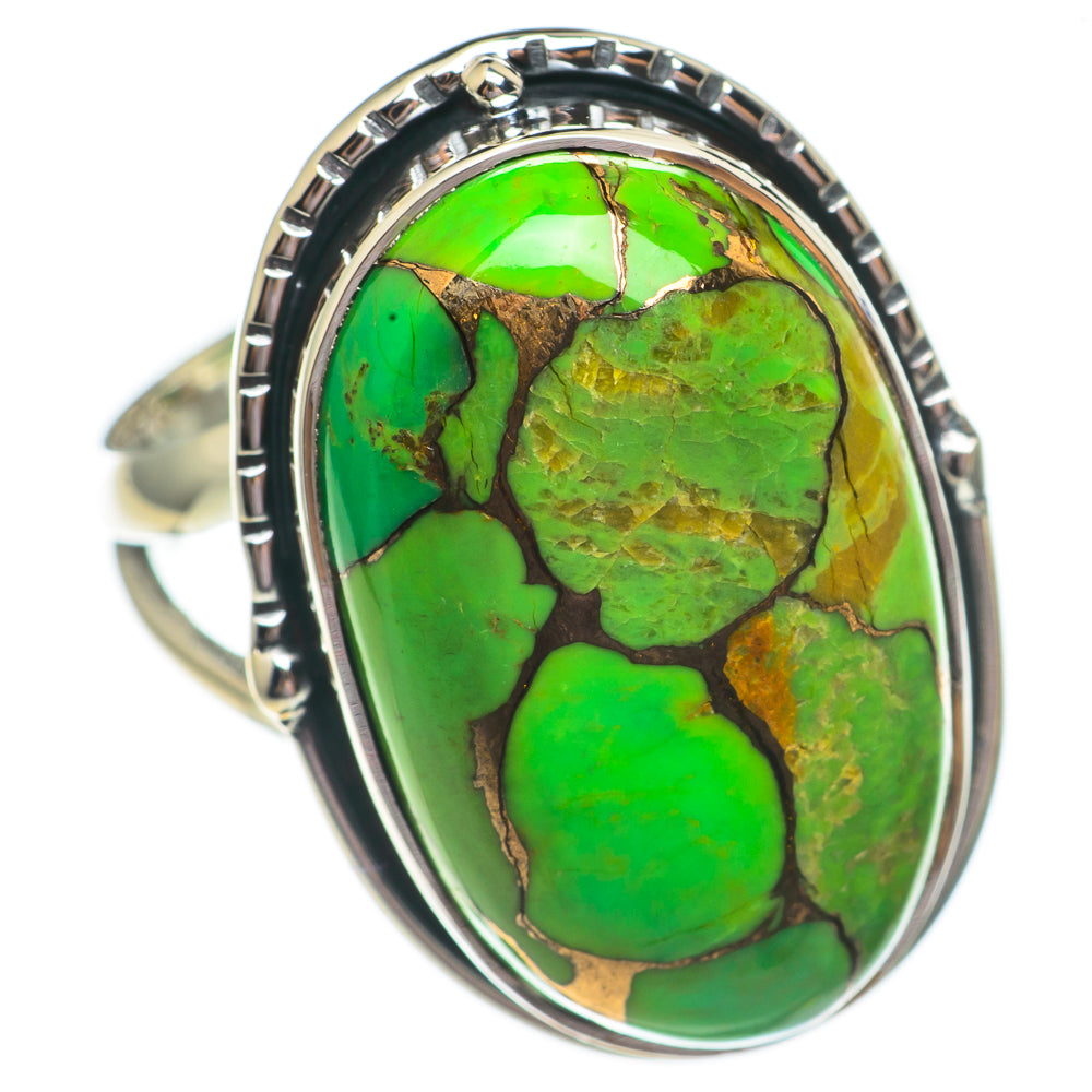 Green Copper Composite Turquoise Rings handcrafted by Ana Silver Co - RING69384