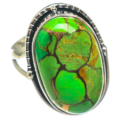Green Copper Composite Turquoise Rings handcrafted by Ana Silver Co - RING69384