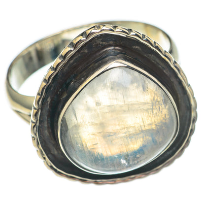 Rainbow Moonstone Rings handcrafted by Ana Silver Co - RING69409