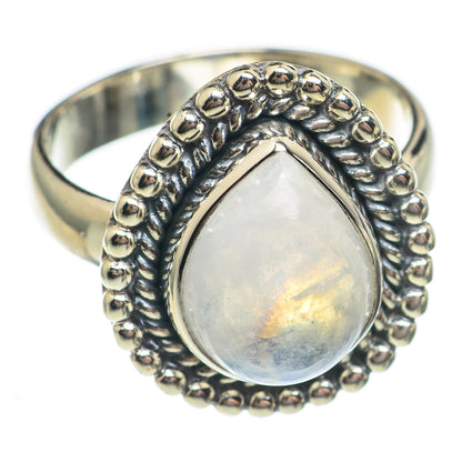 Rainbow Moonstone Rings handcrafted by Ana Silver Co - RING69444