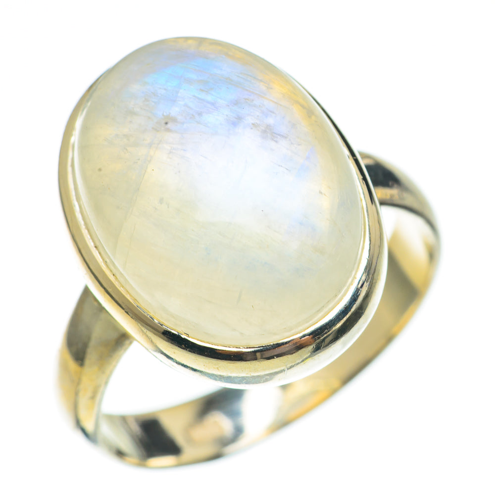 Rainbow Moonstone Rings handcrafted by Ana Silver Co - RING69445