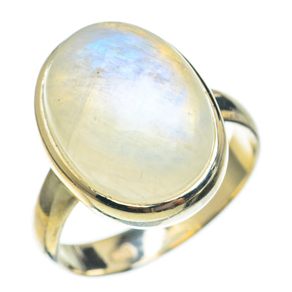 Rainbow Moonstone Rings handcrafted by Ana Silver Co - RING69445