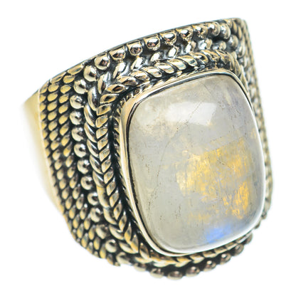 Rainbow Moonstone Rings handcrafted by Ana Silver Co - RING69446