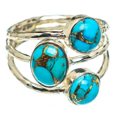 Blue Copper Composite Turquoise Rings handcrafted by Ana Silver Co - RING69451