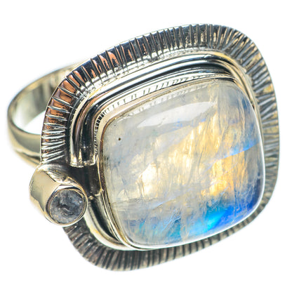 Rainbow Moonstone Rings handcrafted by Ana Silver Co - RING69479
