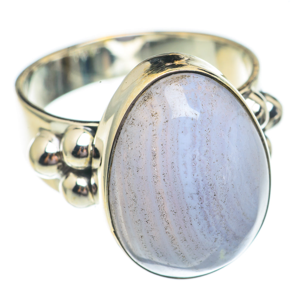 Blue Lace Agate Rings handcrafted by Ana Silver Co - RING69483