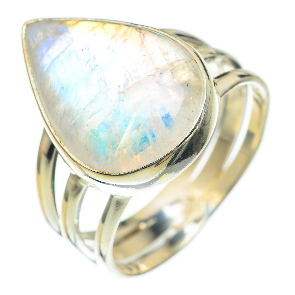 Rainbow Moonstone Rings handcrafted by Ana Silver Co - RING69512