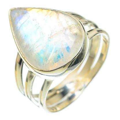 Rainbow Moonstone Rings handcrafted by Ana Silver Co - RING69512
