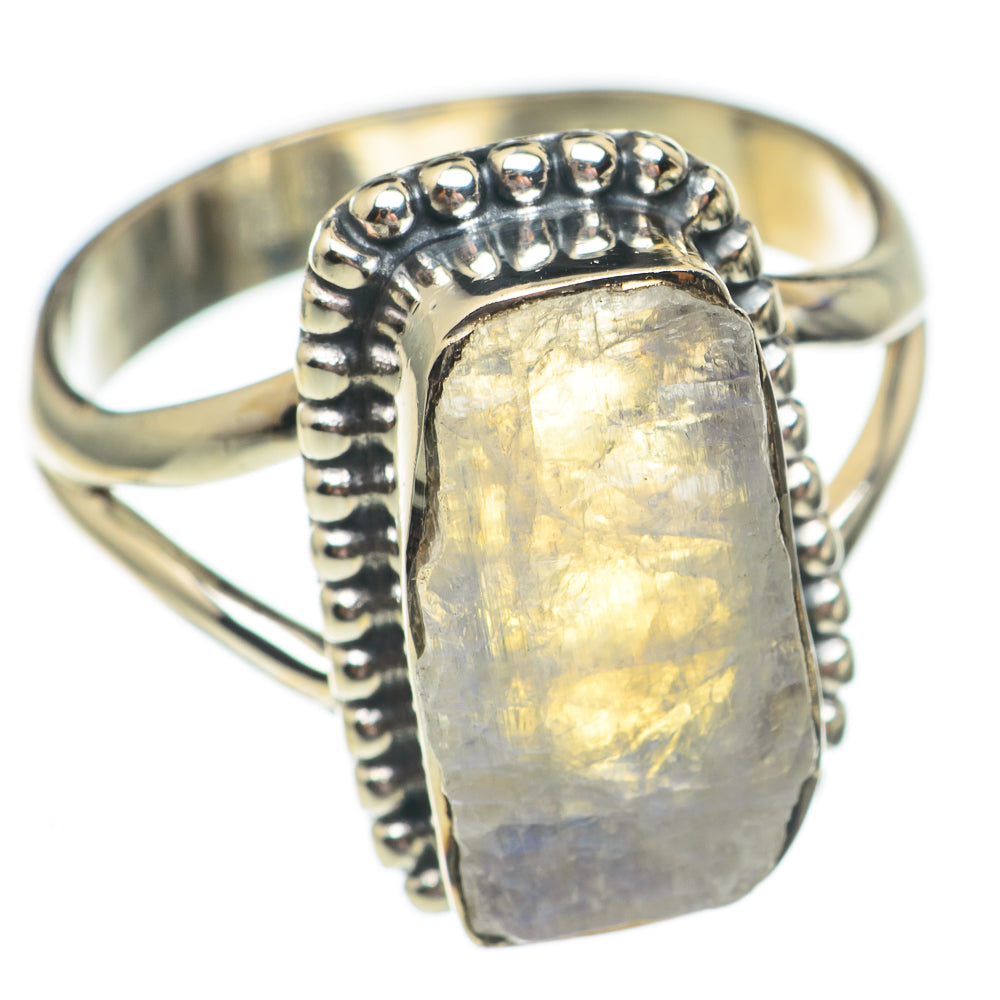 Rainbow Moonstone Rings handcrafted by Ana Silver Co - RING69514