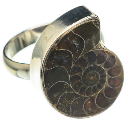 Ammonite Fossil Rings handcrafted by Ana Silver Co - RING69527