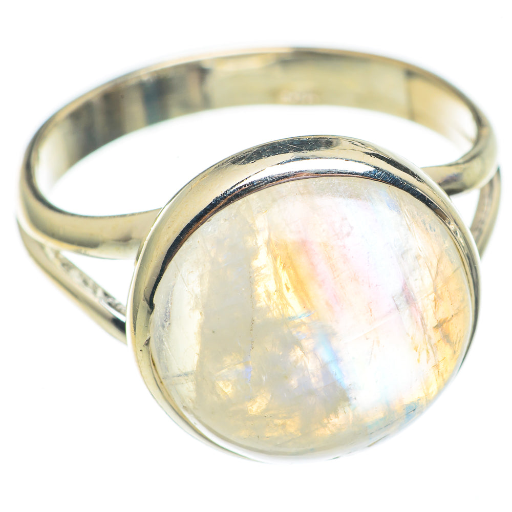 Rainbow Moonstone Rings handcrafted by Ana Silver Co - RING69543