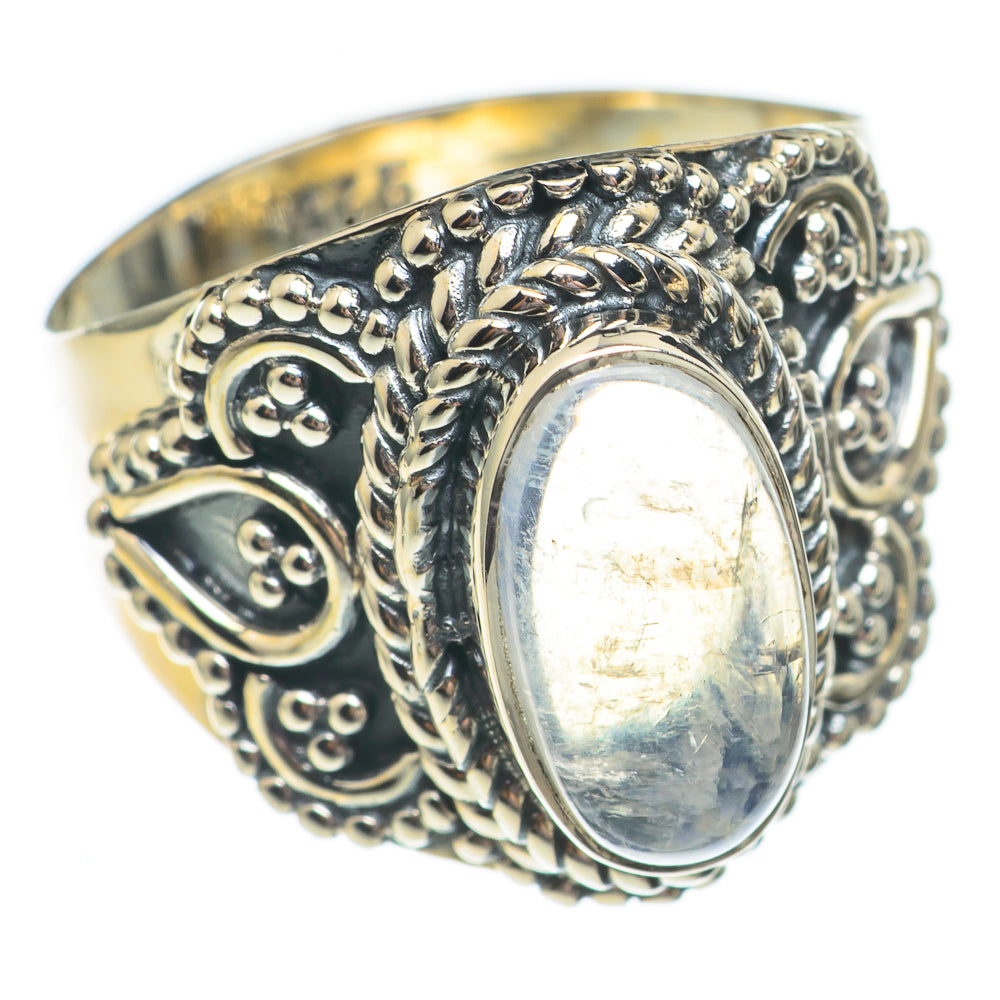 Rainbow Moonstone Rings handcrafted by Ana Silver Co - RING69545