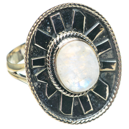 Rainbow Moonstone Rings handcrafted by Ana Silver Co - RING69547