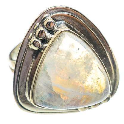 Rainbow Moonstone Rings handcrafted by Ana Silver Co - RING69550