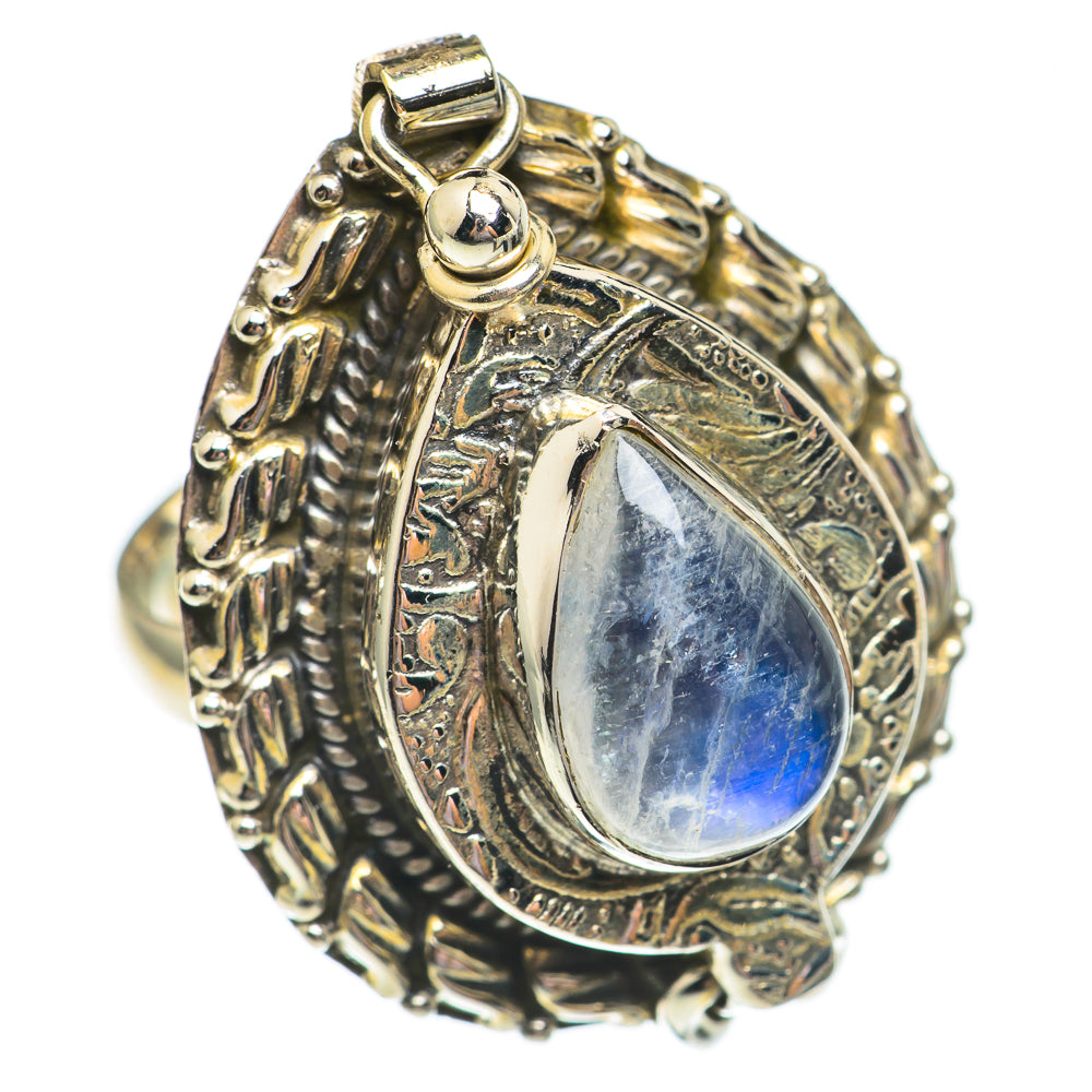 Rainbow Moonstone Rings handcrafted by Ana Silver Co - RING69552