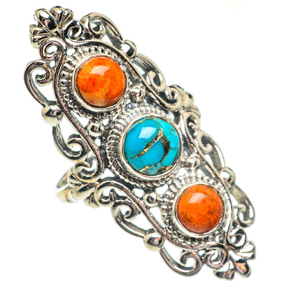 Blue Copper Composite Turquoise Rings handcrafted by Ana Silver Co - RING69555