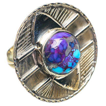 Purple Copper Composite Turquoise Rings handcrafted by Ana Silver Co - RING69581
