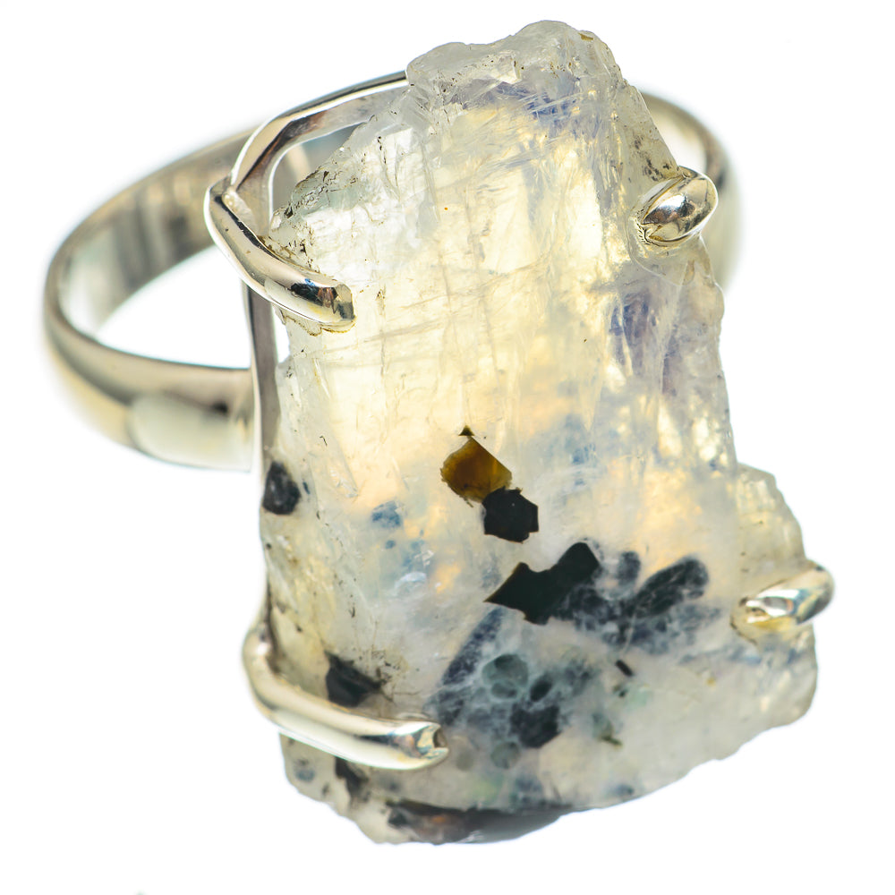 Rainbow Moonstone Rings handcrafted by Ana Silver Co - RING69588