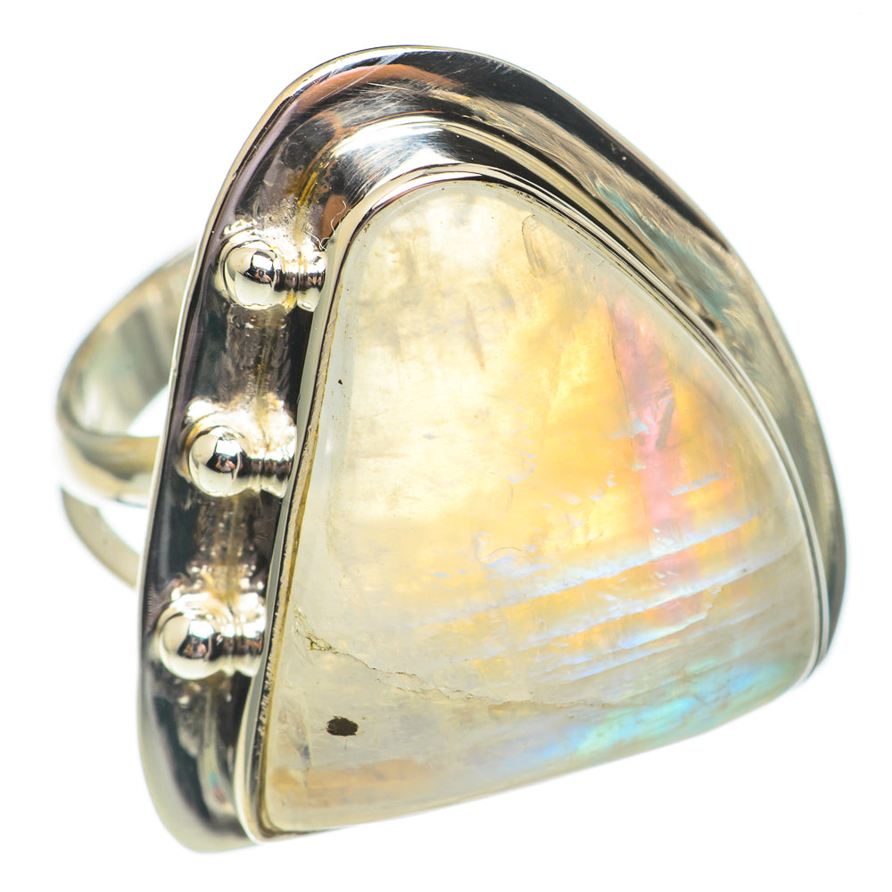 Rainbow Moonstone Rings handcrafted by Ana Silver Co - RING69589