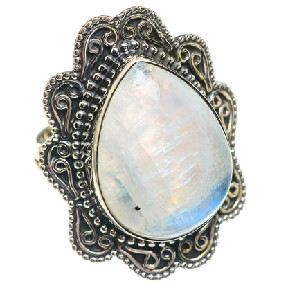 Rainbow Moonstone Rings handcrafted by Ana Silver Co - RING69590
