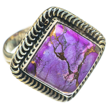 Purple Copper Composite Turquoise Rings handcrafted by Ana Silver Co - RING69626