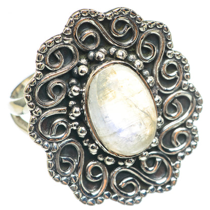 Rainbow Moonstone Rings handcrafted by Ana Silver Co - RING69635
