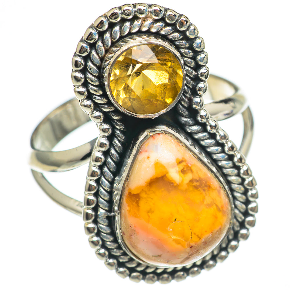 Mexican Fire Opal Rings handcrafted by Ana Silver Co - RING69640