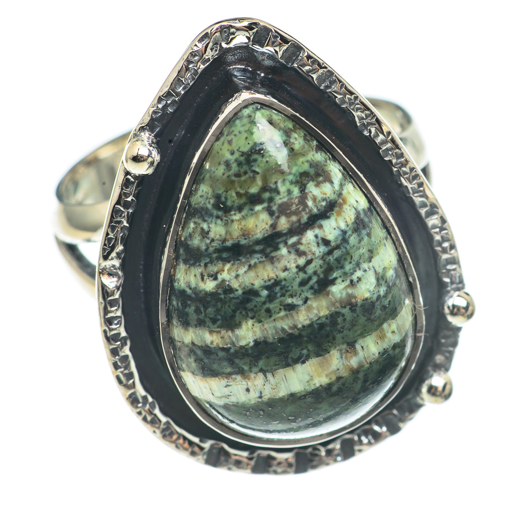 Green Vein Jasper Rings handcrafted by Ana Silver Co - RING69653