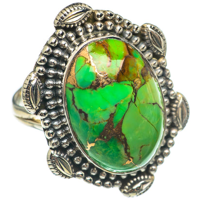 Green Copper Composite Turquoise Rings handcrafted by Ana Silver Co - RING69654