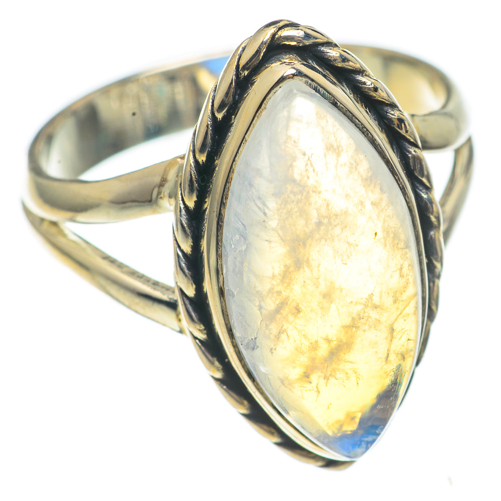Rainbow Moonstone Rings handcrafted by Ana Silver Co - RING69676
